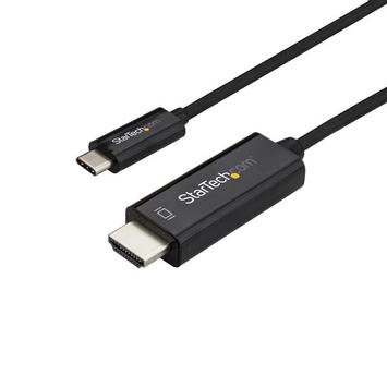 StarTech 6ft (2m) USB C to HDMI Cable, 4K 60Hz USB Type C to HDMI 2.0 Video Adapter Cable, Thunderbolt 3 Compatible,  Laptop to HDMI Monitor/ Display,  DP 1.2 Alt Mode HBR2 Cable, Black - 4K USB-C Video Cable (CD (CDP2HD2MBNL)