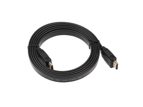 HDMI kabel 2m (sort) v2.0, HDR, PVC. flat kabel (II-HDMHDM20-B020F)