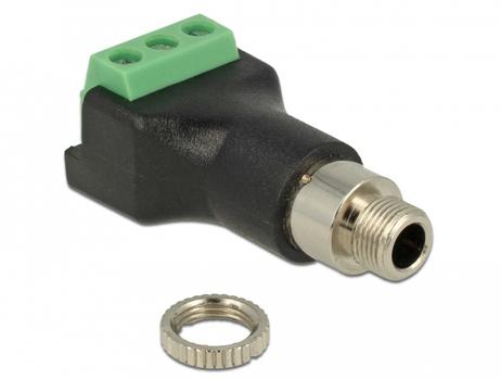 DELOCK Adapter Terminalblock 3Pin > 3,5mm Klinkenbu. z.Einb. (65878)