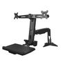 STARTECH SIT STAND DUAL MONITOR ARM FOR UP TO 24IN MONITORS - ADJUSTABLE DESK