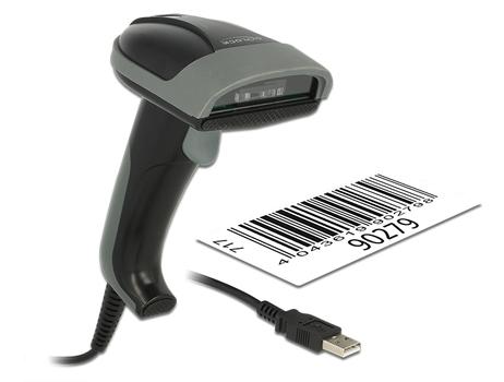 DELOCK USB Barcode Scanner 1D mit Anschlusskabel - Linienscanner (90279)