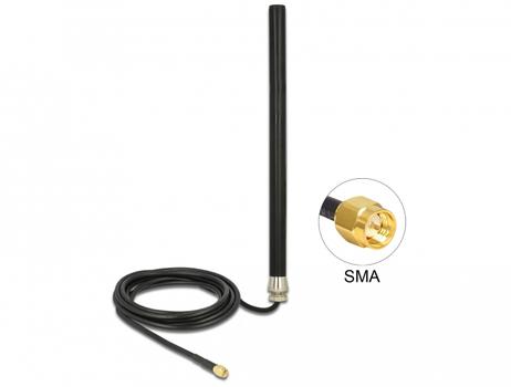 DELOCK LTE UMTS GSM Antenna SMA plug 3 dBi omnidirectional fixed with connect (89529)