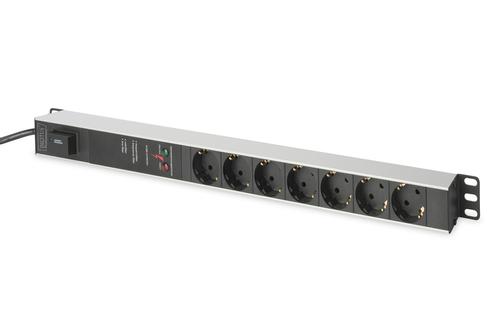 DIGITUS 1U PDU 2M SUPPLY CEE 7//7 4000W 7XCEE 7/7 UESS LINE FILTER NS (DN-95412)