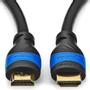 DELEYCON HDMI Cable - HQ Black Polybag 2,0m, HDMI 2,0, ethernet, 4K, HDMI: Han - HDMI: Han