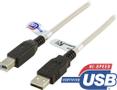 DELTACO USB 2.0 cable Type A male - Type B male 1m black/ white