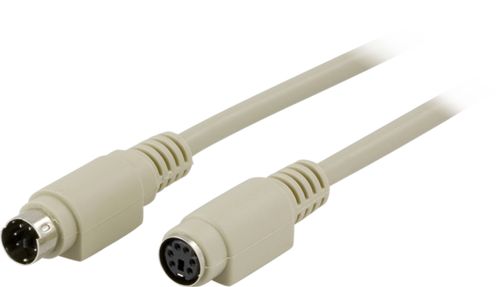 DELTACO PS/2 Extension | Extension cable | 2m | Grey (DEL-45)