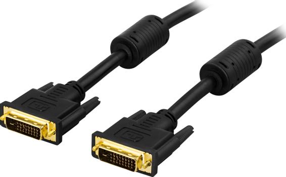 Deltaco DVI-kabel - dobbeltlenke - DVI-D (hann) til DVI-D (hann) - 10 m (DVI-600D)