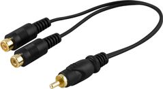DELTACO Audio Y-adapter RCA to 2xRCA 10cm