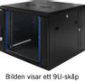 TOTEN 19" vægskab, 6U, 600x600, glasdør+bagdør, sort