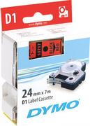 DYMO D1 Tape 24mmx7m Sort Tekst/Rød Tape