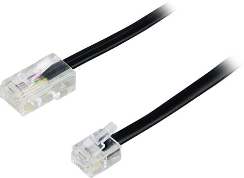 DELTACO Telephone cable - RJ-45 (male) - RJ-11 (male) - 5 m - black (DEL-1705S)