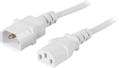 DELTACO Power IEC 60320 C14 Power IEC 60320 C13 White 1m