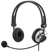 DELTACO headset with microphone and volume control 2m cable, black