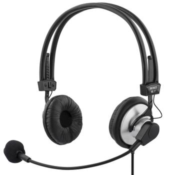 DELTACO headset with microphone and volume control 2m cable, black (HL-7)