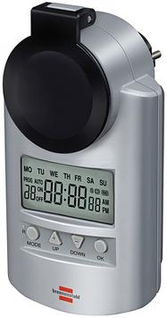 Brennenstuhl digitaltimer,  jordad, 12/24h, IP44, 240V/ 16A/ 3680W,  silv (1507490)