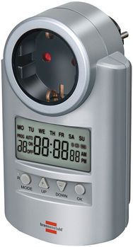 BRENNENSTUHL digitaltimer,  jordad, 12/24h, pet, 240V/ 16A/ 3680W,  silver (1507500)