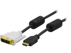 DELTACO HDMI to DVI cable, Full HD in 60Hz, 2m, black / white