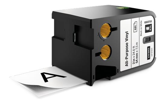 DYMO XTL Vinyltejp,  54mm, svart pÃ¥ vit (1868755)