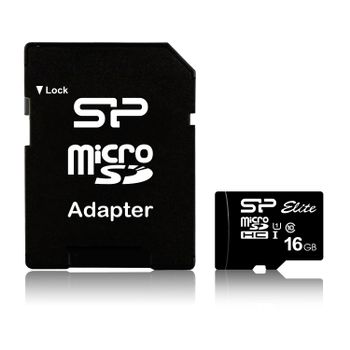 SILICON POWER Micro SDCard 16GB UHS-1 Elite/ class10  w/adapt (SP016GBSTHBU1V10-SP)