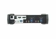 ATEN KVM Switch 2-Port DP USB3 4K MST DisplayPort USB3 Audio 4xKabel (CS1922M)