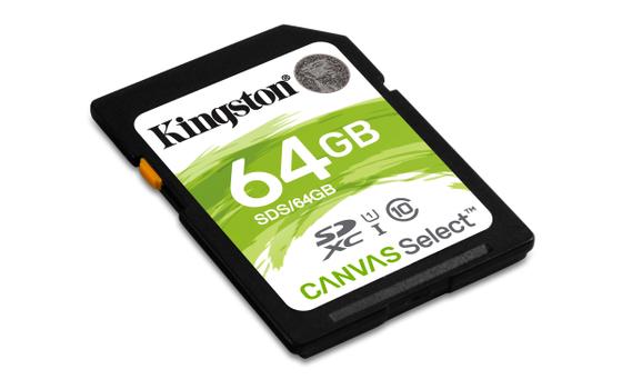 KINGSTON 64GB SD Canvas Select Class 10 UHS-I speed upto 80MB/s read (SDS/64GB)