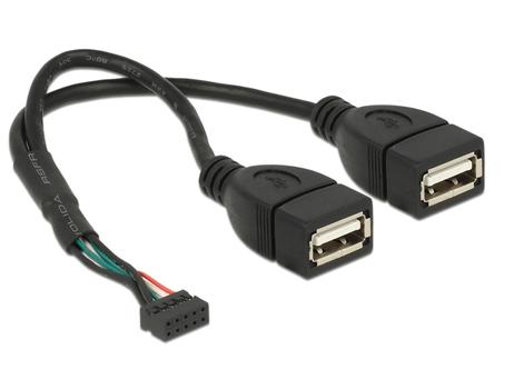DELOCK USB 2.0 USB intern til ekstern kabel 20cm Sort (84933)