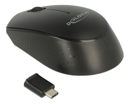 DELOCK Optical 3-button mini mouse USB Type-C 2.4 GHz wireless (12526)