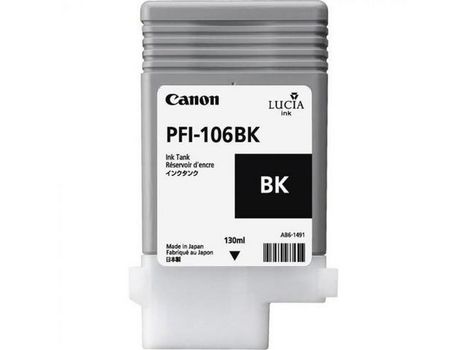 CANON PFI106BK Black Standard Capacity Ink Cartridge 130ml - 6621B001 (6621B001)