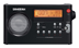 SANGEAN kompakt FM/ AM-radio,  10 snabbval, batteri/ nätdrift,  svart