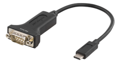 DELTACO USB-C to COM port adapter, RS-232, 1xDE9 Male, 0,2m, black