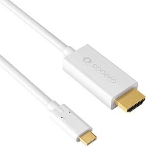 SONERO USB-C kabel, 2,0m, USB-C: Han - HDMI: Han, 4K60Hz, Hvid, HDMI 2.0 (X-UCC011-020)