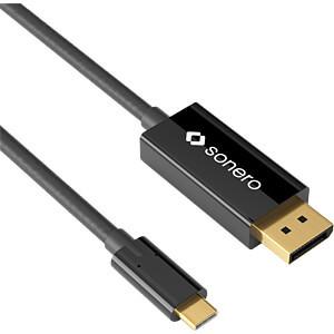 SONERO USB-C kabel, 2,0m, USB-C: Han - Displayport: Han, 4K60Hz, Sort (X-UCC020-020)