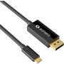 SONERO USB-C kabel, 1,0m, USB-C: Han - Displayport: Han, 4K60Hz, Sort, Displayport 1.3