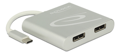 Delock ekstern videoadapter - USB-C->2xDisplayPort