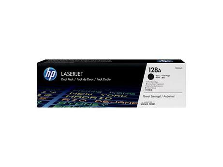 HP 128A - 2-pack - svart - original - LaserJet - tonerpatron (CE320AD) (CE320AD)