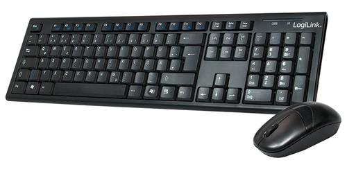 LOGILINK Tastatur Wireless 2,4GHz mit Maus black (ID0104)