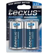 TECXUS batteri D alkaline LR 20  blister med 2 batterier