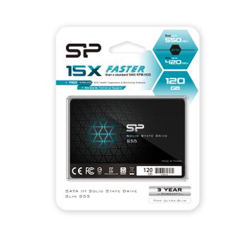 SILICON POWER 120GB Slim S55 Series SSD 2,5" TLC SATA-600 7mm 3YR Warranty/ Entry Level SSD (SP120GBSS3S55S25)