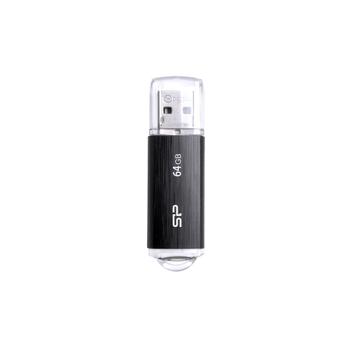 SILICON POWER USB-Stick 64GB USB2.0 U02 Plastic Black (SP064GBUF2U02V1K)