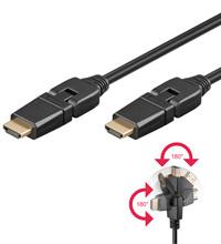 GOOBAY HDMI kabel 2m Guld Ethernet (360°) sort (31914)