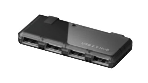 GOOBAY USB2 hub 4 port, u. strÃ¸mforsyn,  slimline SORT (95670)