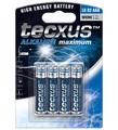 TECXUS batteri AAA alkaline LR 03  blister med 4 batterier