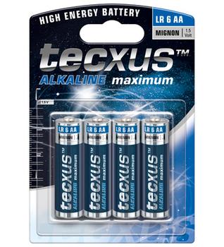 TECXUS batteri AA alkaline LR 6   blister med 4 batterier (23633)