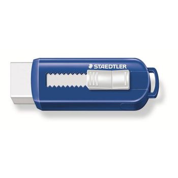 STAEDTLER Viskelæder PVC frit m/skub funktion blå/hvid (525 PS1*12)