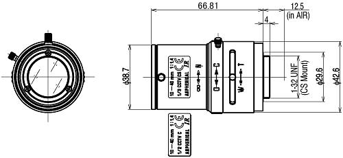 TAMRON Objektiv Tag & Nacht 1/3" CS-Mount 10-40mm Auto Tele (13VG1040ASIR)