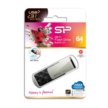 SILICON POWER USB-Stick 64GB USB3.0 B30 Blac F-FEEDS (SP064GBUF3B30V1K)