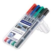 STAEDTLER Tekstmarkere 348 WP4 Rød, Blå , Grøn, Sort Rund form 0.6 - 1.5 mm 1 ST - (Fjernlager - levering  2-4 døgn!!)