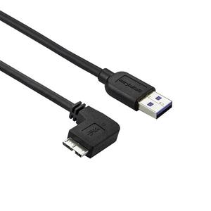 STARTECH Slim Micro-USB 3.0 Cable - M/M - Left-Angle Micro USB - 2m (USB3AU2MLS)