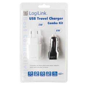 LOGILINK USB Charger Set Car & AC F-FEEDS (PA0109)