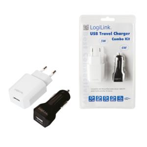 LOGILINK USB Charger Set Car & AC F-FEEDS (PA0109)